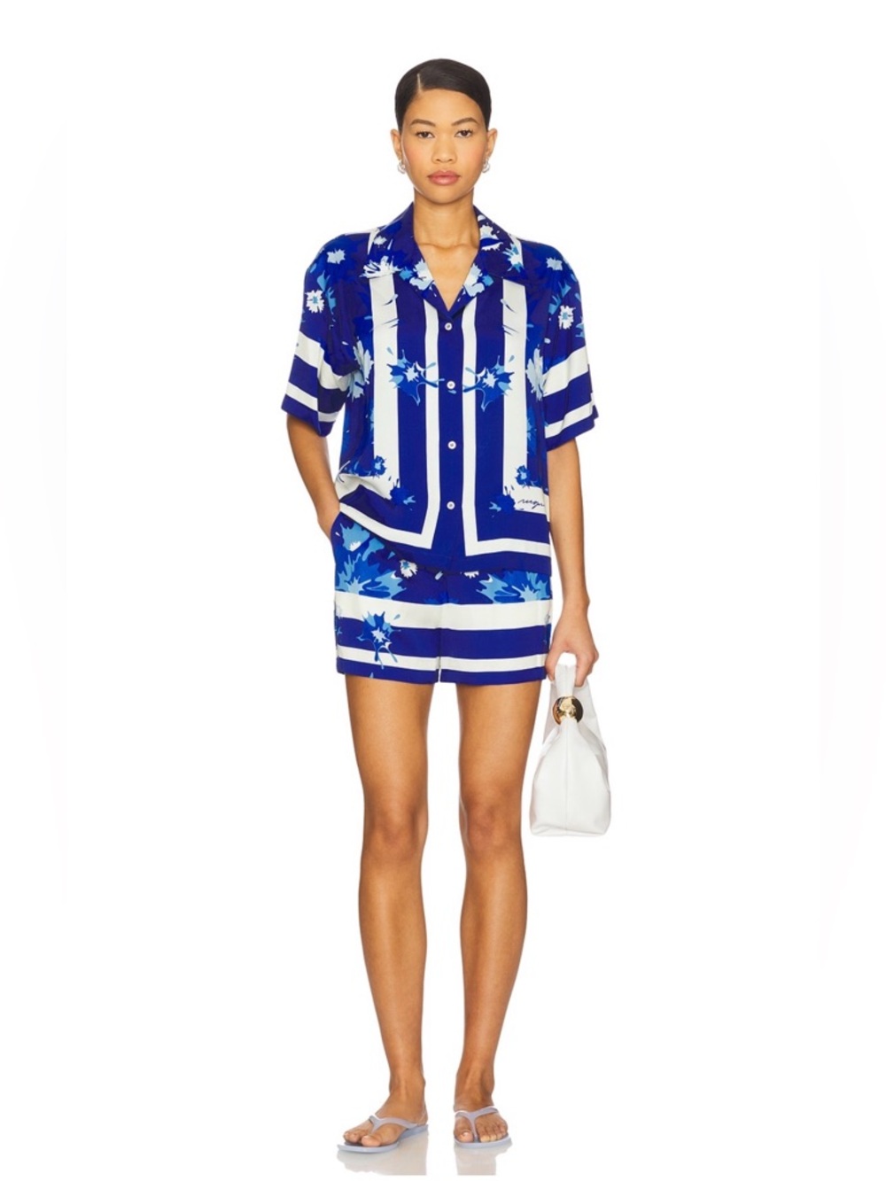 MSGM Blue Printed Shorts & Button Set IT40 Small NWT